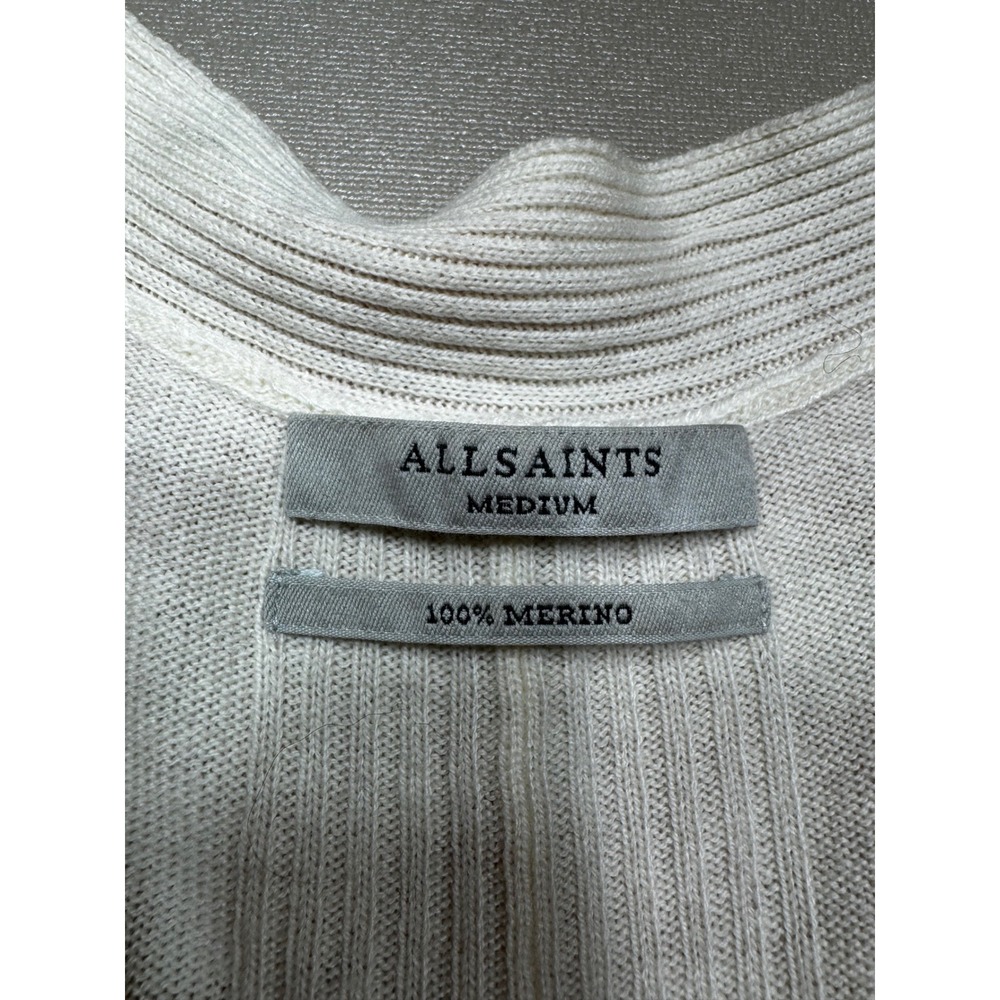 AllSaints Womens Tie Dye Merino Wool Cardigan Sweater Orange Pink Medium *note - Picture 5 of 9